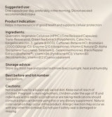 Full ingredient list for Juvina Essentials I XR time-released capsules supporting cellular protection, featuring Trans-Resveratrol, Green Tea Extract, Quercetin, and BioPerine.